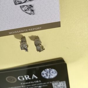 Sparkling Silver Moissanite Earrings